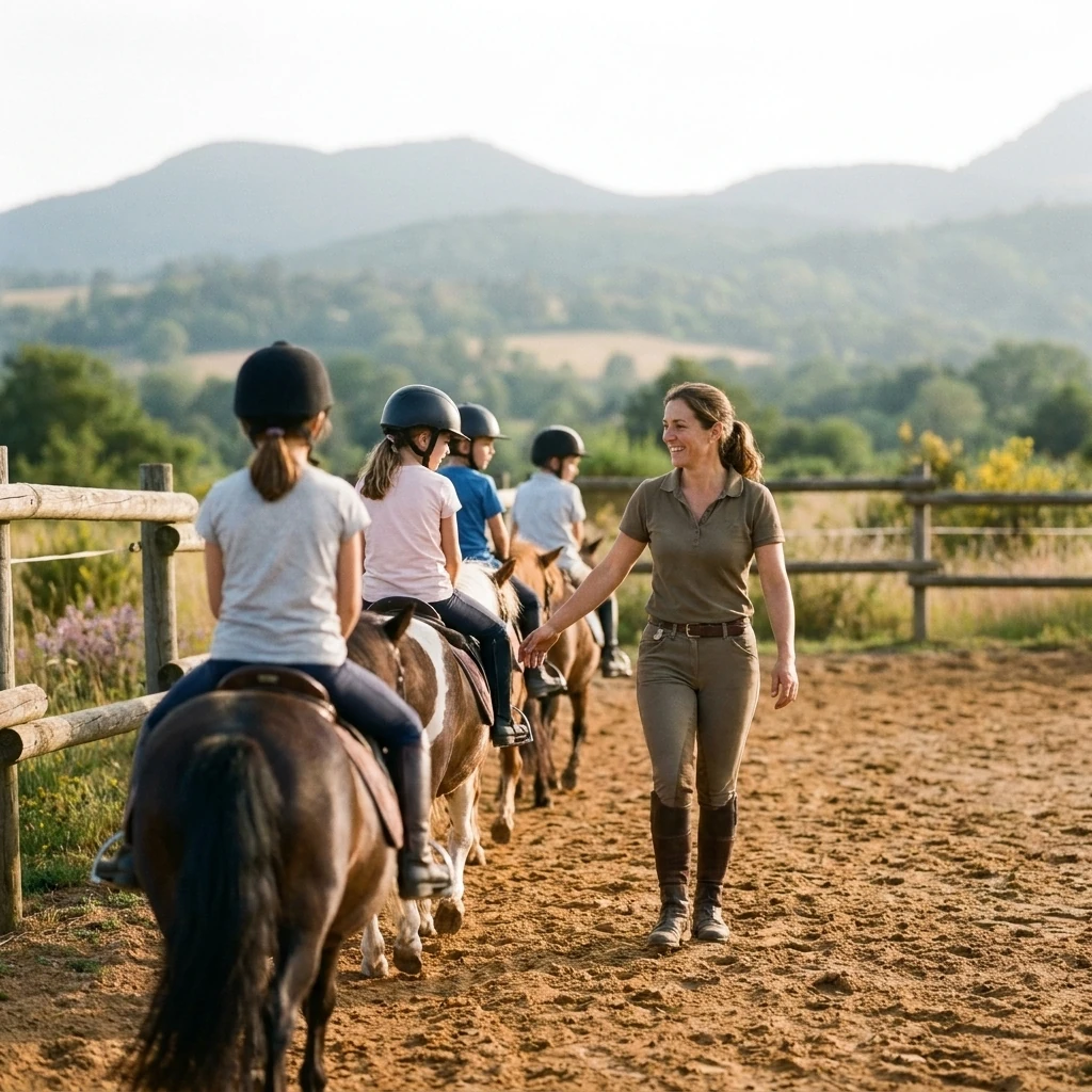 Cours de poney à Lusigny, Allier